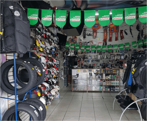 loja comprar acessórios moto peças localizado em Alumínio